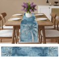 thumbnail image 6 of Table Runners 120 Inches Long Dress Scarves, Coastal Beach Tree Blue Grey Farmhouse Coffee/Dining/Kitchen Table Decor Table Runner for Living Room, Vintage Summer Palm Tropical 13x120 Inch, 6 of 7