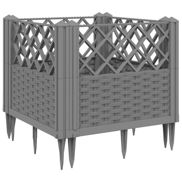 Jardinera VidaXL gris claro 43,5 x 43,5 x 43,5 cm de polipropileno