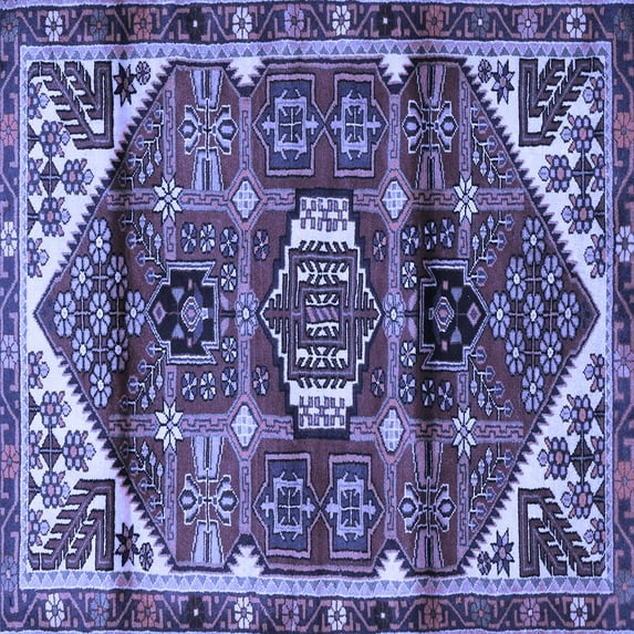 Ahgly Company Indoor Square Persian Blue Traditional Area Rugs, 5' Square