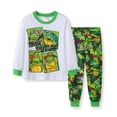 thumbnail image 1 of Conjunto de pijama de Tortugas Ninja para niños y niñas, ropa deportiva de algodón TMNT de manga larga con cuello redondo y pantalones largos, 2 piezas, 1 of 3