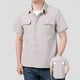 thumbnail image 2 of Camisa de manga corta para hombre - Informal, holgada, lisa - Ropa de trabajo de secado rápido - Verano - Bolsillos utilitarios - Poliéster, 2 of 5
