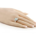 thumbnail image 3 of Gem Stone King 925 Sterling Silver Sky Blue Simulated Aquamarine and White Created Sapphire Women Ring (6.10 Cttw, Size 6), 3 of 4
