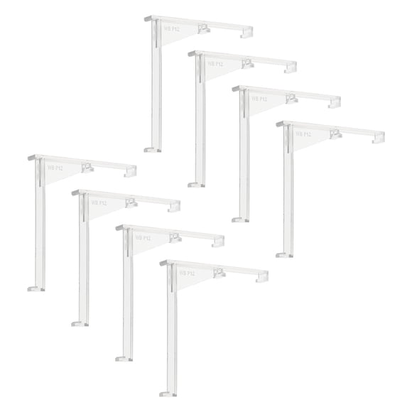 8pcs Valance Clips, 3.5in Vertical Clear Plastic Valance Clips Hidden Retainer Holder Installation Bracket for Horizontal Wood and Faux Wood Blinds