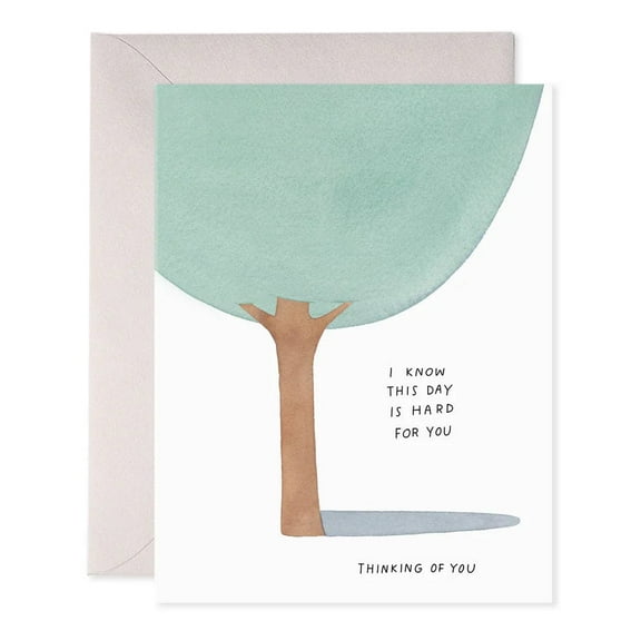 Thinking of You Card with Tree Illustration – Comforting Design for Difficult Days – Envelope Included, Blank Inside – Perfect for Sympathy, Support, and Encouragement