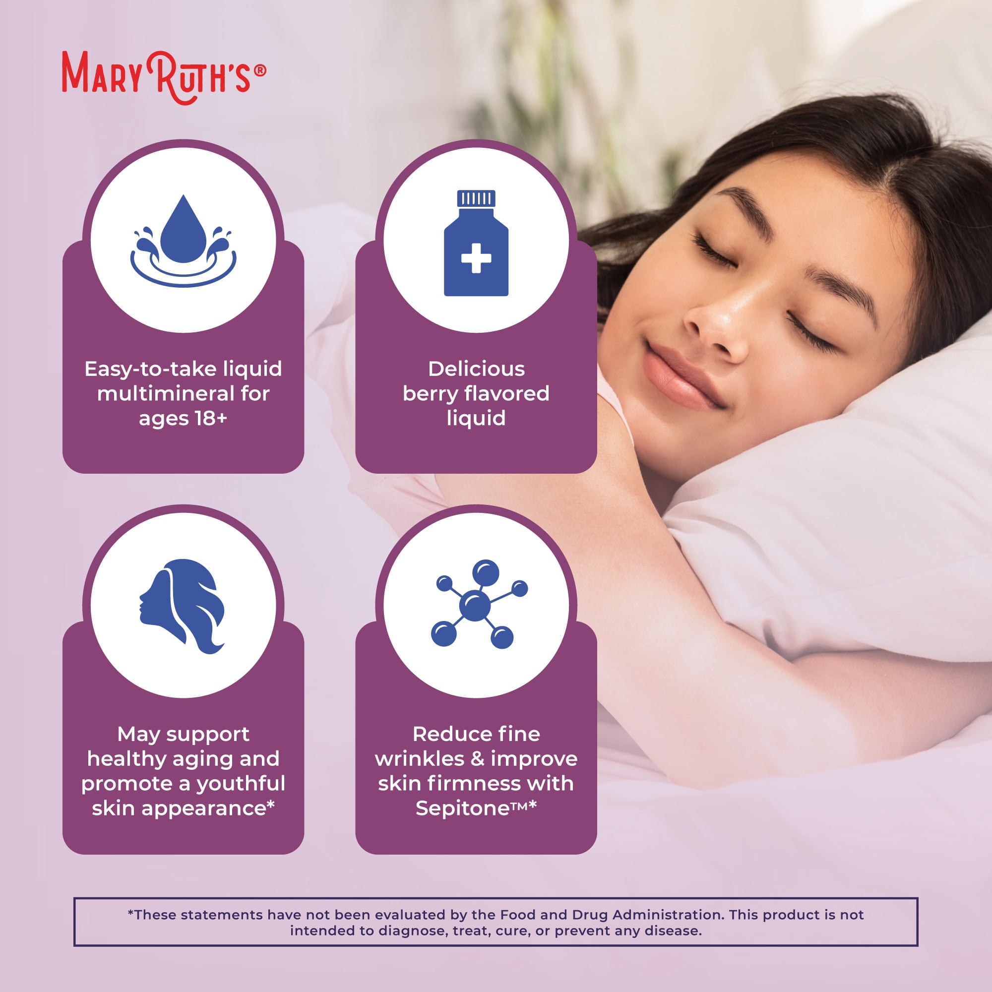 MaryRuth's Nighttime Multimineral Liquid and Skin Renew Travel Pack Berry 8-Pack 1 fl oz