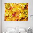 thumbnail image 1 of Fall Decor Tapestry, Wet Fall Leaves Rainy Weather Maple Tree Nature in November Change of Seasons, Wall Hanging for Bedroom Living Room Dorm Decor, 80W X 60L Inches, Multicolor, by Ambesonne, 1 of 2