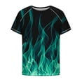 thumbnail image 4 of cllios Muscle Shirts for Men 3D Flame Graphic Tees Casual Short Sleeve Crew Neck Tops Big and Tall Summer Shirt Workout Athletics Tee Shirt Mint Green XXXL, 4 of 5