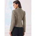 thumbnail image 3 of DARING DIVA Women's Chic Houndstooth Notch Lapel Long Sleeve Blazer XS Brown, 3 of 6