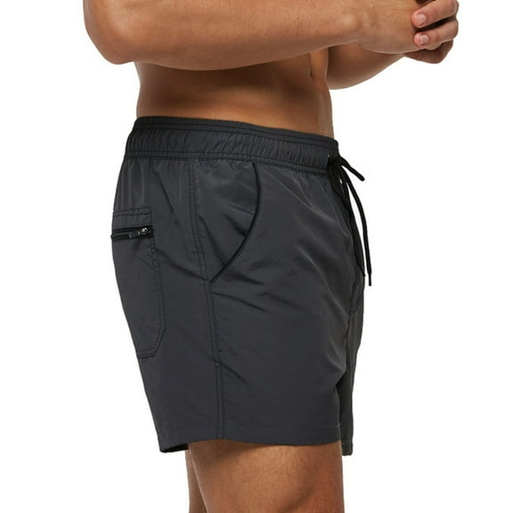 DOPI Men's Slim Swim Shorts with Zipper Pockets Quick Dry Swimsuit Sports Swim Trunks