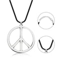 thumbnail image 4 of Collar con colgante de signo de la paz de plata de acero inoxidable, joyería, collar con símbolo de paz, 4 of 4