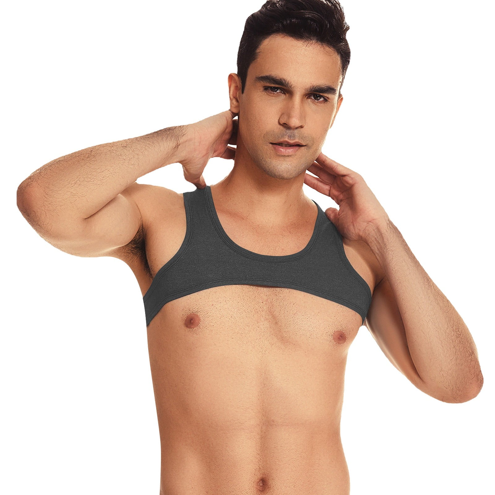 Mens Pajamas Adult Male Men s Easter Basket Mens Sleeveless Tight Fitting High Elastic Nylon Rib Sexy Vest Clothes Black M