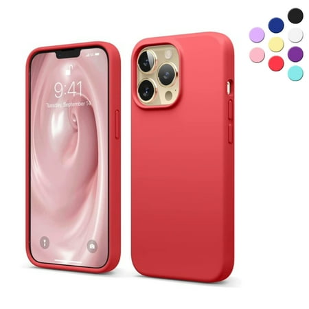 Silicone Case for iPhone 13 Pro Max - Shock-Absorbent- Liquid silicone case Compatible with iPhone 13 Pro Max (6.7 inch) Red Color