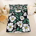 thumbnail image 5 of jejeloiu Modern Floral Bed Sheets For Girls,Bold Pattern Full Size Sheets,Black White Green,4-Piece,1 Flat Sheet, 1 Fitted Sheet and 2 Pillowcases, 5 of 6