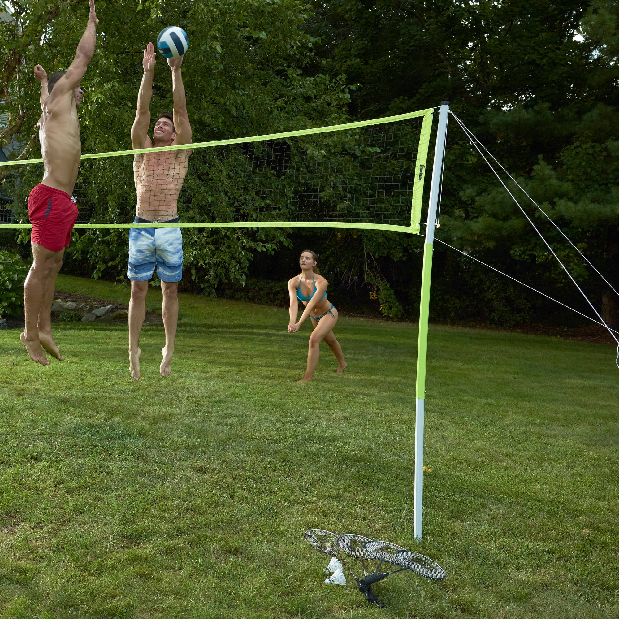 Franklin Sports Advanced Badminton and Volleyball Combo Set