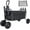 Black, variant on Fishing Cart Beach Cart Collapsible Wagon with 9.85'' Wheels, Heavy Duty Garden Cart with Rod Holders,Umbrella Holder and Storage Pockets,550lb Large Capacity