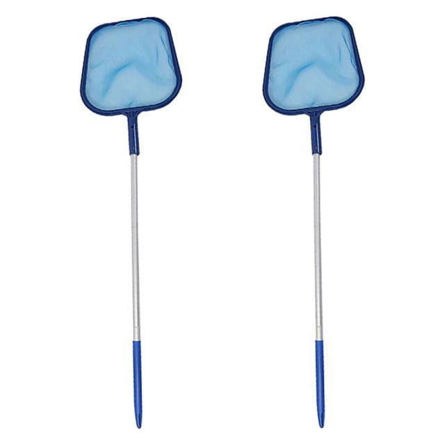 Red de malla de rastrillo removedor de hojas para piscina de 2 piezas, con poste telescópico, para hojas de piscina de limpieza rápida - 122 cm