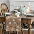 thumbnail image 7 of Smile Pumpkins Maple Leaves Brown Wood Fall Table Runner, Seasonal Autumn Kitchen Dining Table Decoration for Home Party Decor 13x72 Inch, 7 of 7