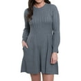 thumbnail image 2 of Elsie & Zoey Sheena Crew Neck Cable Knit Long Sleeve Sweater Dress for Women, 2 of 5