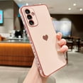 thumbnail image 2 of Compatible with Samsung Galaxy A54 5G 6.6" Phone Case Luxury Plating Cute Elegant Love Heart Pattern Cover with Camera Protection Soft Silicone Shockproof Cover Bumper (Pink), 2 of 11