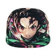 thumbnail image 2 of Demon Slayer Adjustable Flat Brim Baseball Cap Snapback Hat Hip Hop Caps for Men Women, 2 of 9