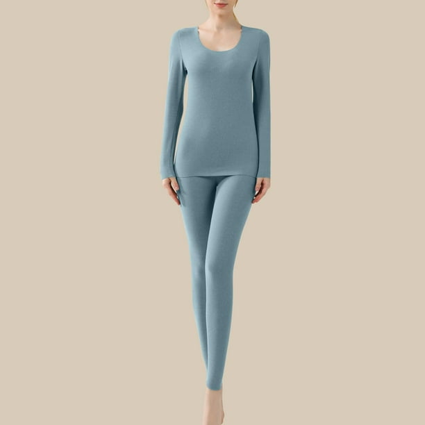 Conjuntos de ropa interior térmica para mujer, traje grueso y cálido para mantener el calor en invierno, ropa interior térmica para mujer, tops de poliéster para mujer