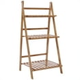 thumbnail image 3 of 3Tier Bamboo Storage Balcony Fleshy Floor Rack Folding Flower Pot Stand Plants Shelf(Log color), 3 of 13
