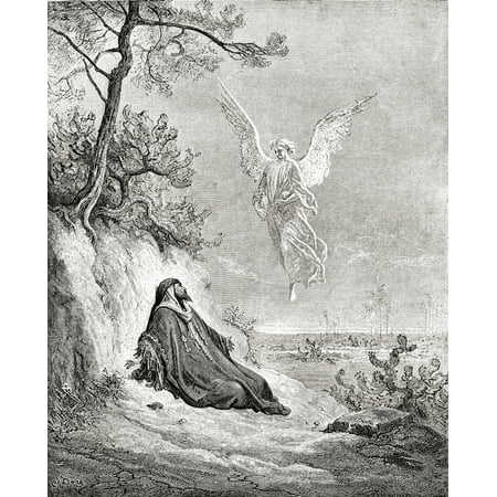 Elijah Nourished By An Angel After A Work From The Bible By Gustave Dore From Life And Reminiscences Of Gustave Dore Published 1885 Posterprint - 