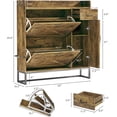 thumbnail image 2 of Shoe Storage Cabinet with 2 Flip Drawers & Side Cabinet & Drawer, Freestanding Shoe Organizer with Adjustable Shelves, Shoe Storage for Entryway, Hallway, Living Room, Brown, 2 of 12