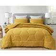 Chezmoi Collection 3Piece Comforter Set, Mustard Yellow, Geometric, AllSeason