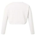 thumbnail image 2 of Eandarui Kids Girls Knitted Sweater Cropped Coat Long Sleeve Single Button Closure Dressy Cardigan White 90, 2 of 7