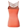 thumbnail image 3 of URBAN DAIZY Women's Seamless Triple Criss Cross Front Cami Top Lattice Strappy Tank Spaghetti Strap Camisole Undershirt A33_6660 Deep Coral 1X/2X, 3 of 7