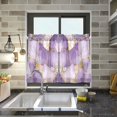 thumbnail image 4 of Yayeee Kitchen Curtains Tier Pair Light Filtering 27"x24" Rod Pocket Short Cafe Window Panel, Pastel Purple Marble Pattern, 4 of 7