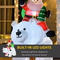 thumbnail image 4 of HOMCOM 6ft Christmas Inflatable Animated Moving Santa Claus Riding A Polar Bear with Toy Bag, Outdoor Blow-Up Yard Decoration with LED Lights Display, 4 of 10