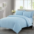 thumbnail image 2 of Chezmoi Collection Liam 7-Piece Chambray Blue Bed in a Bag Queen Comforter Set with Sheets Medallion Embossed Bedding Set, 2 of 9