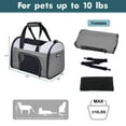 thumbnail image 6 of JESPET & GOOPAWS: Sport Airline Pet Carrier - Smoke Grey - 16", Dogs Cats Up To 10lbs, Soft-Sided Collapsible Kennel, Airline Approved, Travel Handbag, 6 of 9