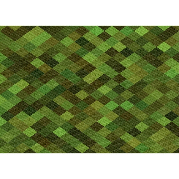 Ahgly Company Machine Washable Indoor Rectangle Transitional Dark Lime Green Area Rugs, 6' x 9'