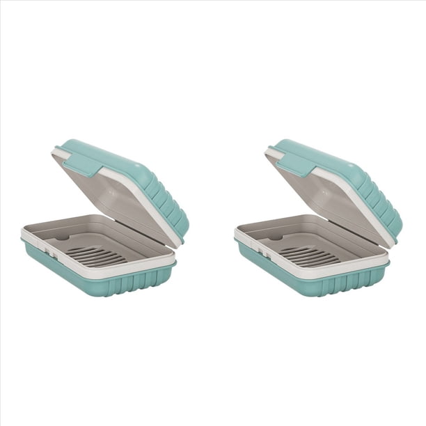 2X Soporte para Jabón, Jabonera, Soporte para Jabón de Barra para Ducha, Jabonera de Viaje con Tapa para Gimnasio, Jabonera de Viaje