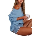 thumbnail image 2 of Heart Patchwork Women Crew-Neck Long Sleeve Casual Knit Sweater Pullovers, 2 of 4
