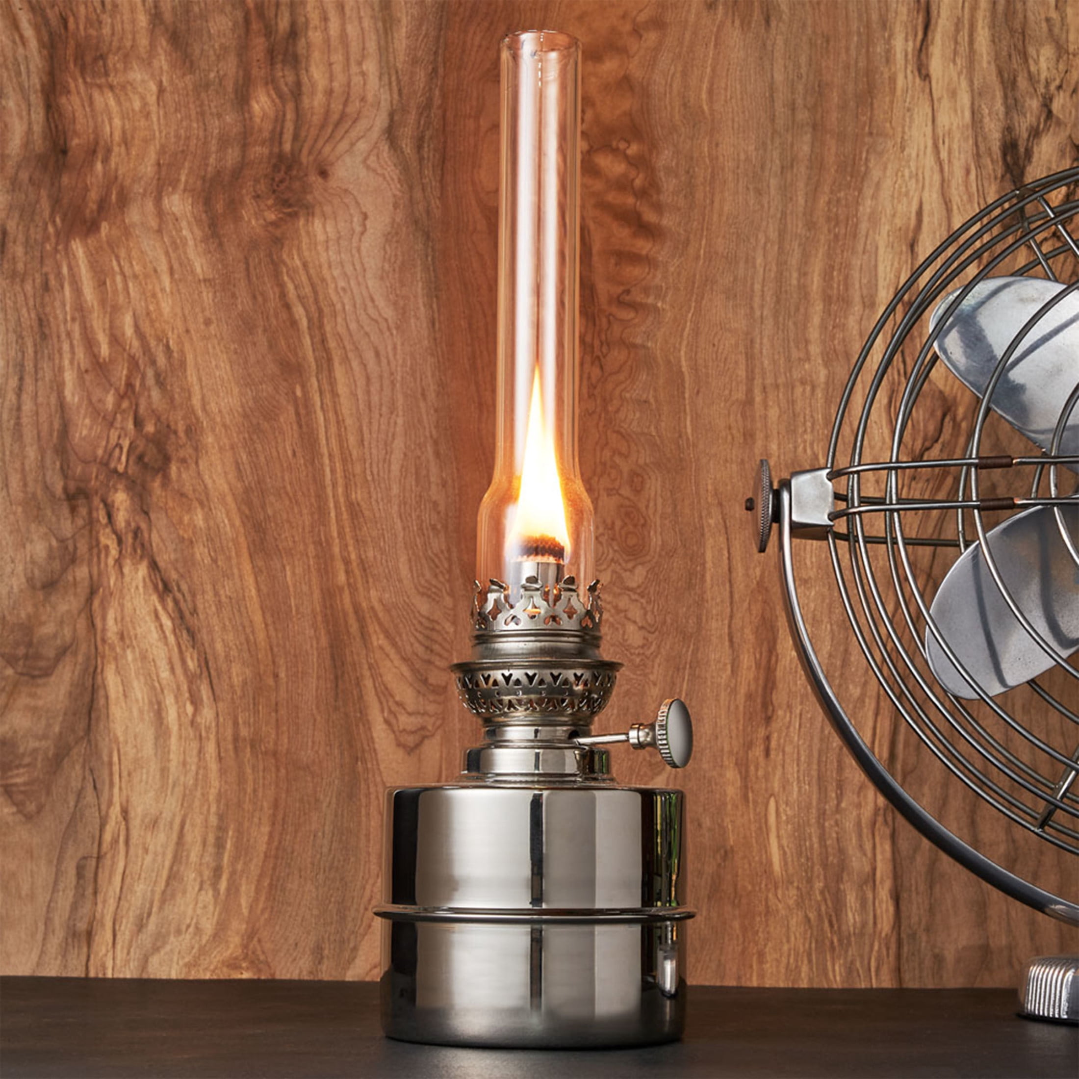 Kings County Tools 13” Nickel Oil Lamp - Extra-Bright Hurricane Lantern
