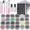 thumbnail image 1 of Glitter Tattoo Set, Kit With Glitter Tubes, Stencils, Glue, And Brushes For Temporary Tattoos, 1 of 5