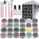 thumbnail image 1 of Glitter Tattoo Set, Kit With Glitter Tubes, Stencils, Glue, And Brushes For Temporary Tattoos, 1 of 5