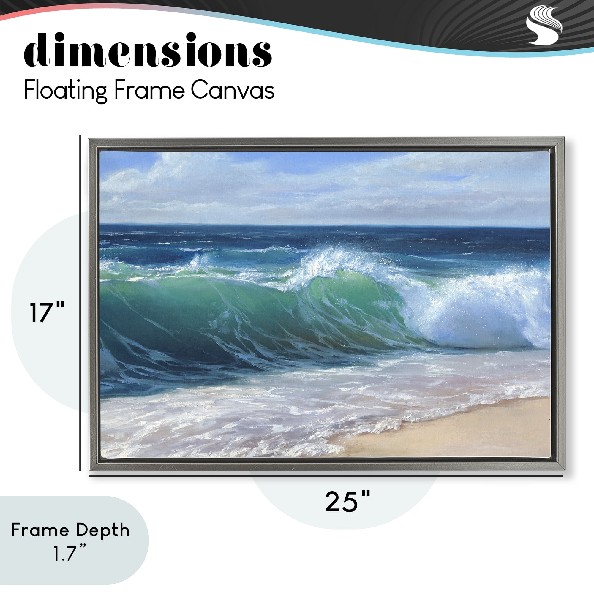 Stupell Industries Content Beach Waves Shore Gray Framed Floater Canvas Wall Art, design by Dimitri Sirenko