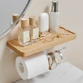 thumbnail image 3 of Bathroom Storage Rack Space-saving Wall-mounted Creative Bathroom 2-in-1 Sundries Shelf Storage Toilet Paper Holder, 3 of 4