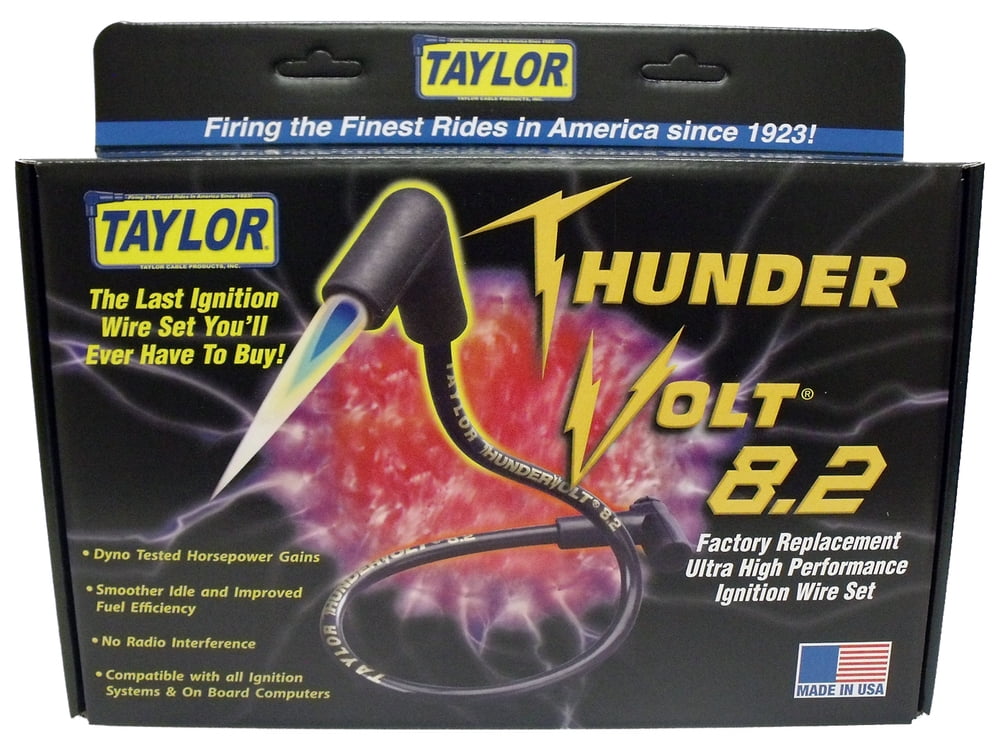Taylor Wire / Vertex 86045 TAY86045 THUNDERVOLT 8.2 RACE FIT 8 CYL 8IN 135 BLACK Fits select: 2010-2011 CHEVROLET CAMARO SS, 2003-2004 CHEVROLET CORVETTE