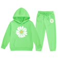 thumbnail image 3 of WOYY Little Girls Outfits Flower Print Hoodie Jogger Pants Sweatsuits, Sizes 5-6, 3 of 3