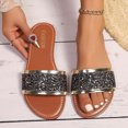 thumbnail image 2 of cpengpj Women's Fashion Casual Versatile Sequined Spring and Summer New Open-Toe Flat Beach Sandals Bling Bohemian Beach Sandal, 2 of 7