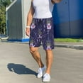 thumbnail image 5 of Bixox Men's Lavender Flowers printed lightweight casual shorts, soft sleep shorts with pockets., 5 of 5