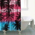 thumbnail image 4 of Ocean Sunset with Palm Trees Shower Curtain Waterproof 72x72 Inches - Tropical Paradise Bath Curtain Machine Washable Quick-Dry with 12 Hooks Hotel Style Drapes, 4 of 5
