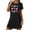 002 Black, variant on Generic Womens Nightgowns Cotton Sleepwear Plus Size Sleep Shirt Short Sleeve Nightshirt Print Sleepshirt