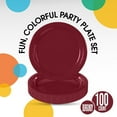 thumbnail image 2 of shiyou-Burgundy Paper Plates 9 Inch 100 Count - Burgundy 9 Inch Paper Plates - Bulk Paper Plates Burgundy Disposable Plates - Disposable Cake Plates Paper Plate Burgundy, 2 of 4